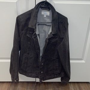 Black white washed jean jacket
